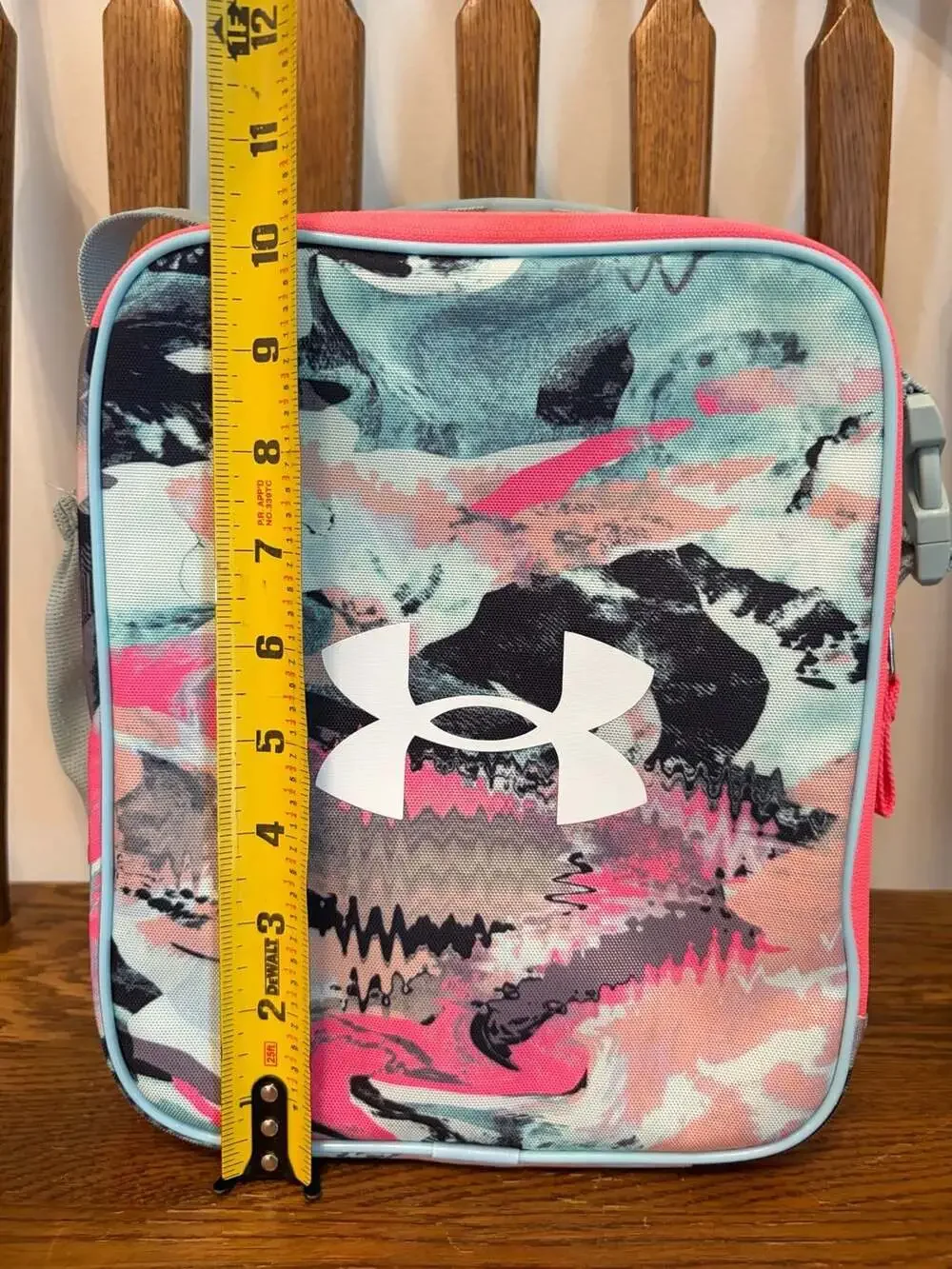 Under Armour Scrimmage Lunch Box Blurred Edges Pink Blue Geometric Cooler